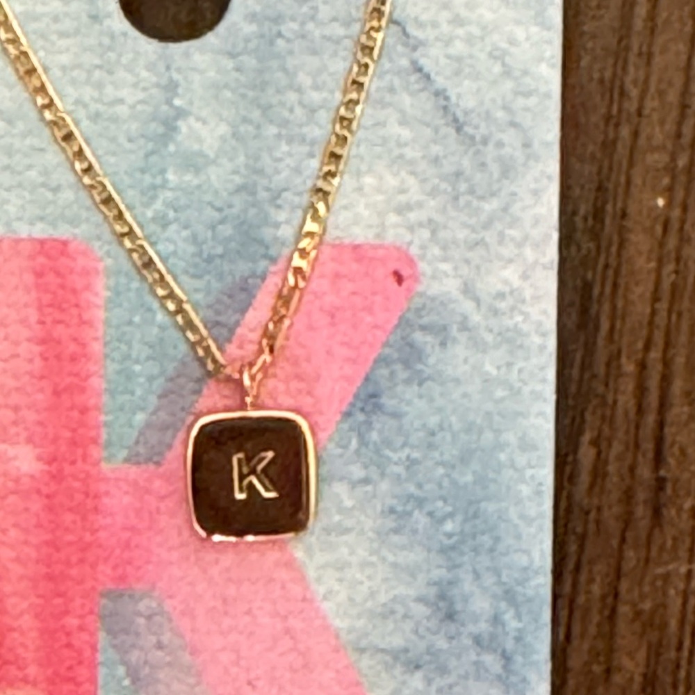 Anthropologie monogram necklace letter K